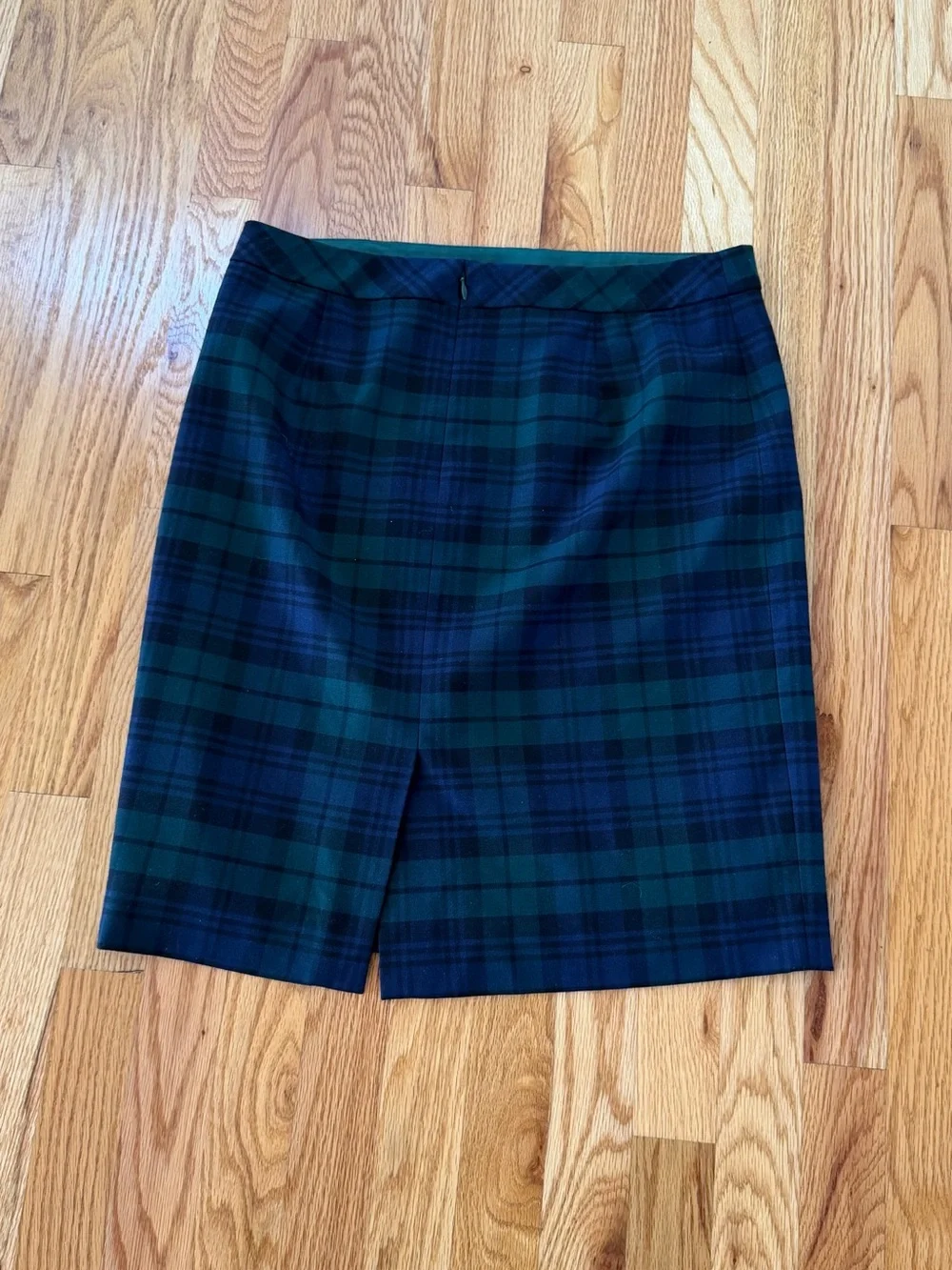 J. Crew Navy & Green Plaid Pencil Skirt